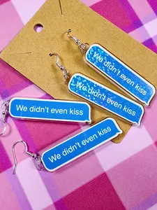 "We didn't even kiss' earrings, Heated Rivalry inspired acrylic earrings