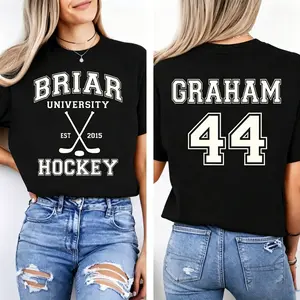 44 BRIAR HOCKEY T- Shirt - Off Campus Hockey Shirt Unisex Heavy Cotton Tee - Booktok