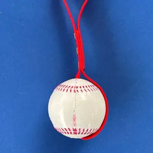 Rope Ball Biothane Ball for Dogs Fun Fetch & Tug Toy with Red String Washable with Bleach Perfect for Pet Playtime Biothane Material