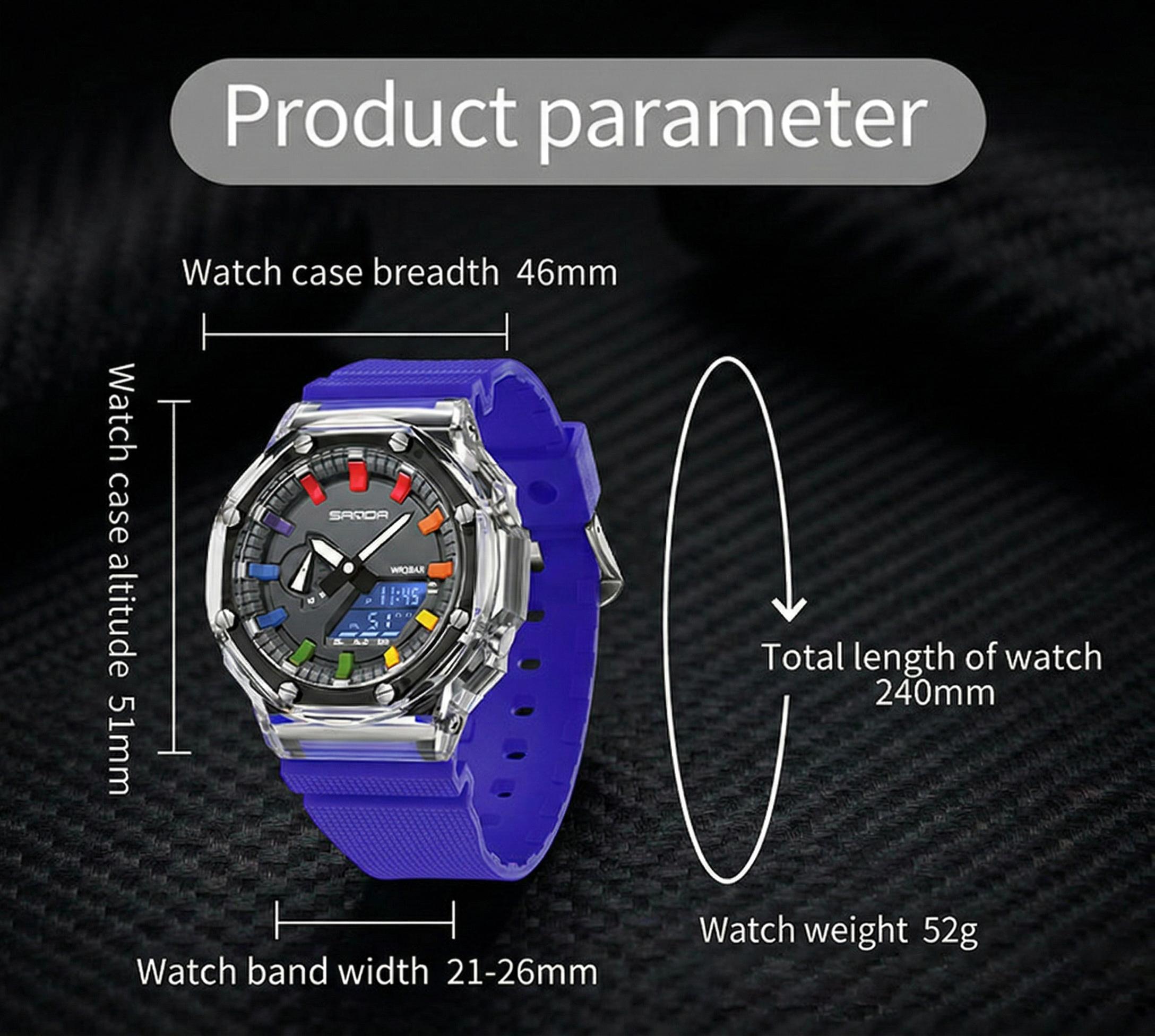 Water Resistant Digital Sports Watch With Led Light Unisex Outdoor Wristwatch Luminous Watches For Men Water Resistant Digital Sports Watch With Led Light Unisex Outdoor Wristwatch Luminous Watches For Men