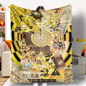Bill Cipher Mystery Flannel Fleece Throw Blanket Iconic Dream Demon Graphic Pattern UltraSoft Lightweight Breathable Fabric Perfect for Living Room Couch Sofa Bedding Home Decor Reading Nook Travel Nap Gift for Animation Fans