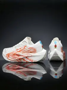 Anti-Slip Shock-Absorbing Sports Shoes, PU Leather Upper, Md Midsole, Rubber Sole, Fall & Winter, Sporty Style, Multi-Terrain Use, Athletic Running Shoes