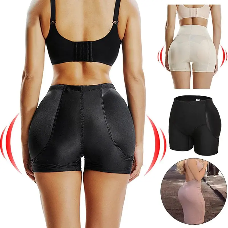 Women's High-Waist Tummy Control Compression Shapewear Briefs - Reinforced Hip-Lifting, Butt-Boost Pads, Thick Butt Shaping, Sexy Waistband, No Basic Underwear, Black