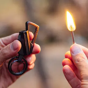 (Fuel Not Included) Keychain Fire Starter Keychain Bottle Opener, Waterproof Fire Starter, Kerosene Refillable Lighterfor Hiking Camping