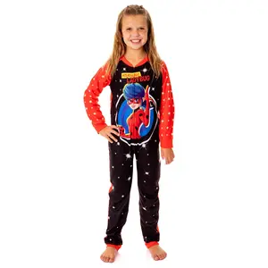 Miraculous: Tales of Ladybug & Cat Noir Girls' Character Footless Sleep Pajama Sleepwear Pajamas