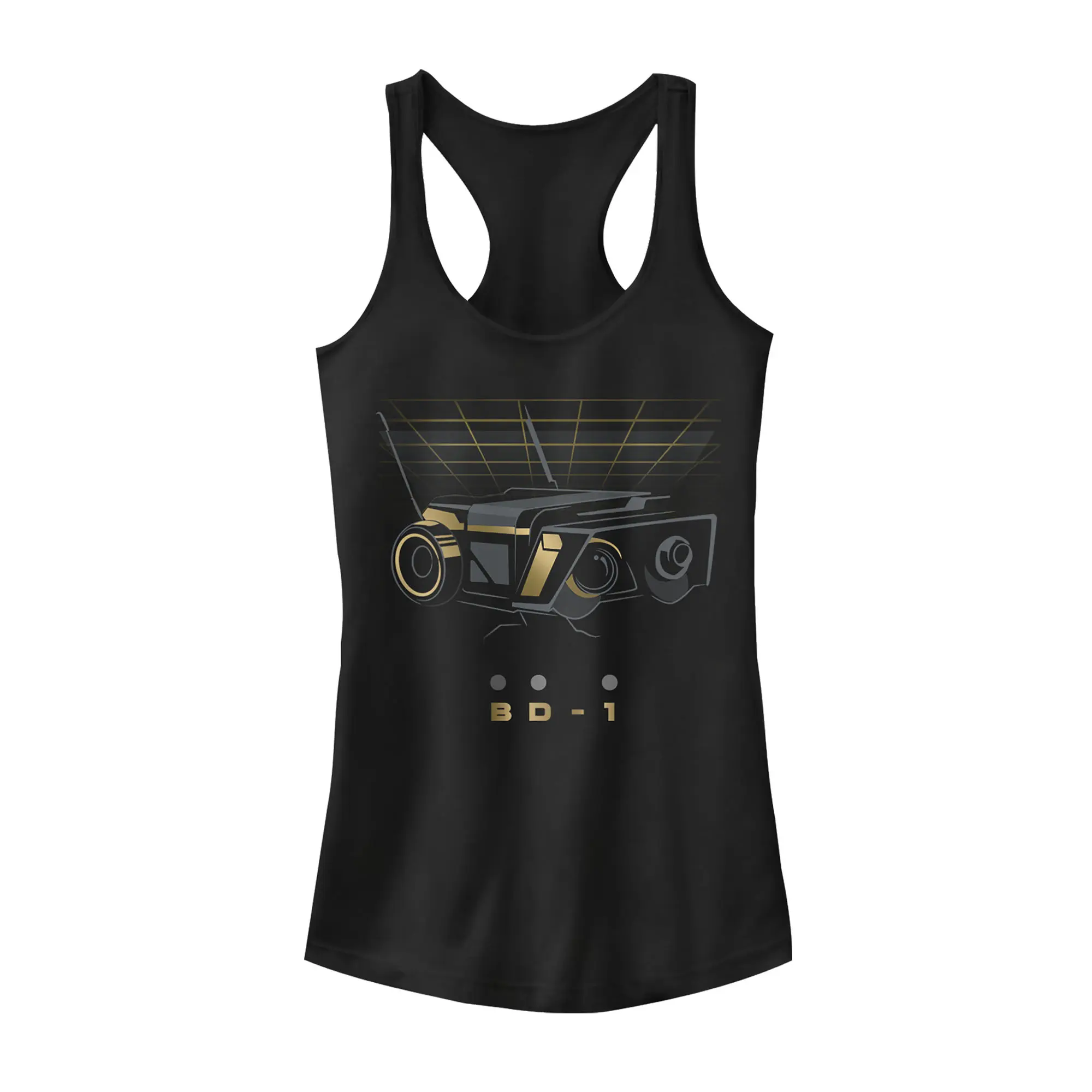 Women's Star Wars Jedi: Fallen Order BD-1 Droid Fashion Sleeveless Graphic Racerback Tank Tee, Fit-Focused Juniors' Top