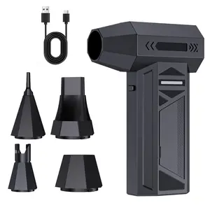 Turbo Hair Dryer Cordless Snow Blower Spray Fan Leaf Blower Handheld Cordless Blower 130000rpm Type-C Charging Car Accessories 4 Speeds Portable Ergonomic Handle