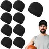 Adults' 9-Pcs Comfortable and Soft Classic Lightweight Elastic-Fit Biker Skull Caps - Polyester Motorcycle Helmet Liners, Sweat-Wicking Cooling Outdoor Hats, 52cm/20.5in Biking Protective Gear, Men's Summer Sunscreen Accessories