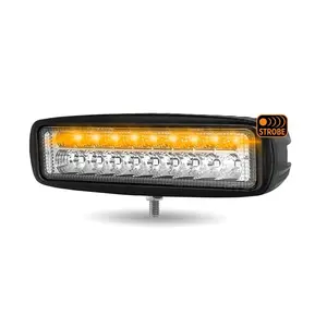 Trux Accessories TLED-W4 Universal 6" Rectangular LED Work Lamp/Light with Amber Strobe