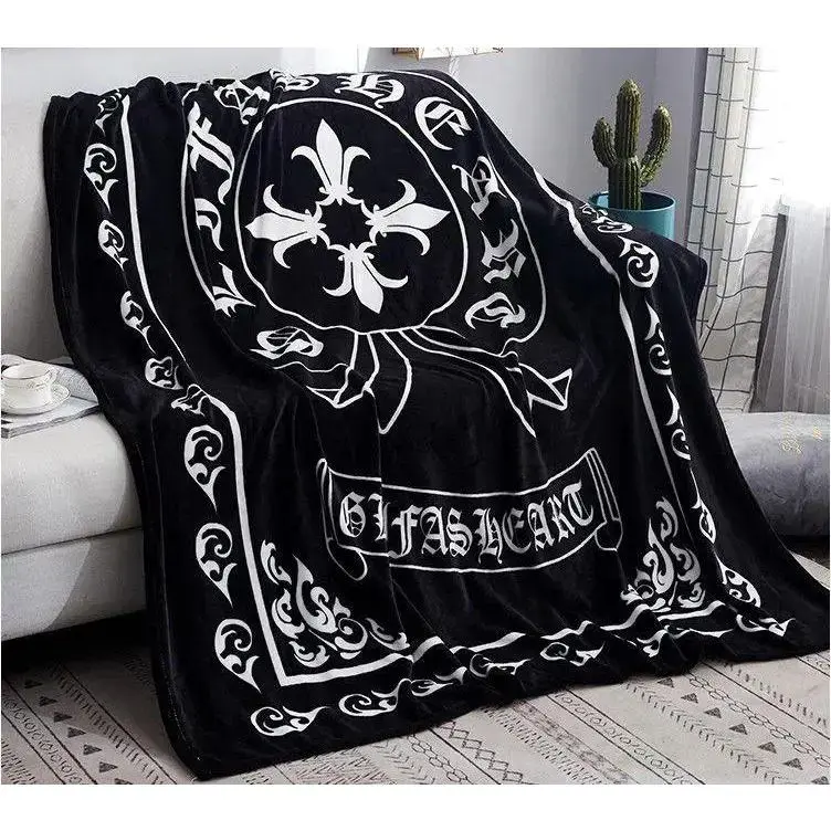 Throw Blanket black Heart Blanket Badass Alternative Fashion Fans Bold edgy design for goth Harajuku streetwear lovers  Lightweight Napping Sofa Blanket Plush Flannel Blanket Blanket warm nap blanket Holiday Decor Christmas and Halloween and Birthday