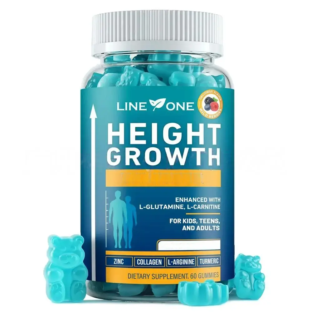 LINE ONENatural Growth & Development Gummies for Children & Teens - With Vitamin C, Calcium, and Ashwagandha - Bone-Strengthening Vitamins - Suitable for Picky Eaters - Ages 5+ - Dietary Supplement