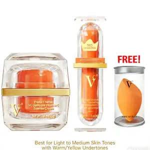 【VC】5X Vitamin C Glow Twins Day & Night Duo Wrinkle Blasting  Tinted Moisturizer & Overnight Repair Cream Hyaluronic Acid Niacinamide Vegan Hydrating Moisture Korean Skin Care