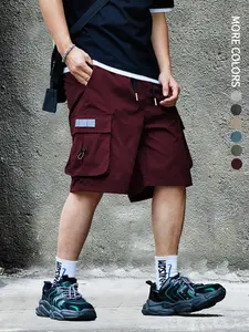 Men's Zipper Pocket Cargo Shorts, Regular Fit Casual Drawstring Waist Shorts for Daily Outdoor Wear, Men Bottoms for All Seasons, Casual Fashionable Shorts, Breathable Athletic Shorts,Streetwear,vacation outfits