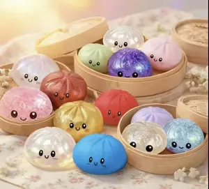 2026 New Confetti Dumpling Squishy with Steamer Box, Soft Sensory Fidget Steamed Bun Squeeze Tool for Adult Stress & Anxiety Relief