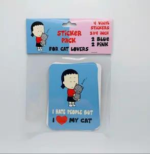Sticker Pack I Hate People but I Love My Cat
