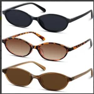 Retro Oval Cat Eye Sunglasses，Y2K Narrow Frame Eyewear for Women And Men，Ultra Thin Lightweight Polarized Lenses，Classic 2026 Fashion Shades For Daily Outdoor Street Wear