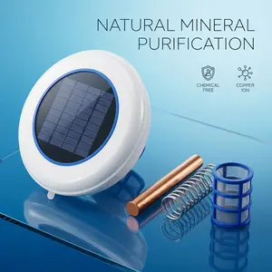 Solar Pool Ionizer – Copper Pool Ionizer for Above Ground & Inground Pools up to 45,000 Gallons – Solar Powered Pool Ionizer System