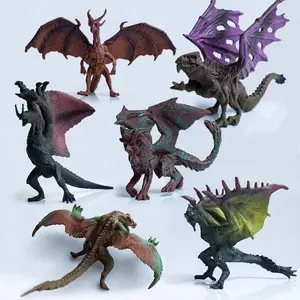 6-Pack PVC Realistic Fantasy Beast Dragon Models, Dinosaur Enthusiasts Decorative Figurines, Teaching Toys, Kids Birthday Party Gifts