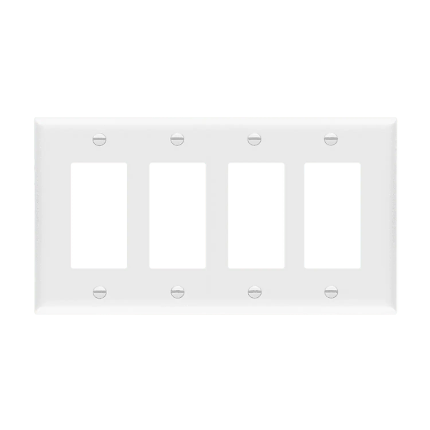 Enerlites 4-Gang Rectangular Decorator-GFCI Mid-Size Indoor Home Electrical Wall Plate, Switch & Accessory GFCI Cover