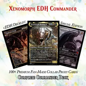 Alien-Inspired Commander Deck – Fan-Made Custom Collector Set 113 Cards | Dice Set | Playmat | Velvet Bag | Leather Collector Box Options
