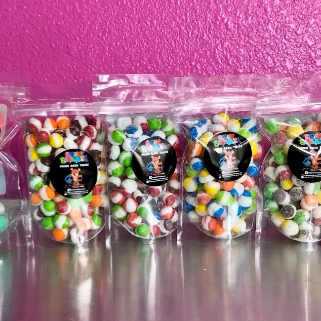 Total of 5 4oz bags Air Headss, Rainbow Krunch, Berry Krunch, Sour Krunch,Tropical Krunch plus a mystery freebies