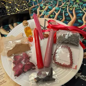 Love Binding Ritual Kit with Candles, Herbs, and Essential Oils for Romantic Spells and Rituals