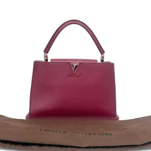 Pre-owned Louis Vuitton Authentic 2015 Capucines GM Purple RedN22844754