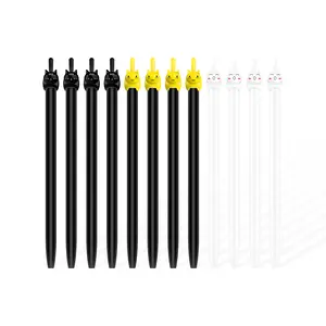 12 Pack Retractable Cat Pens, Cute Cat Tail Clicker Gel Pen Fine Point 0.5mm Black Ink for Kids, Kawaii Stationery Supplies for School & Office
