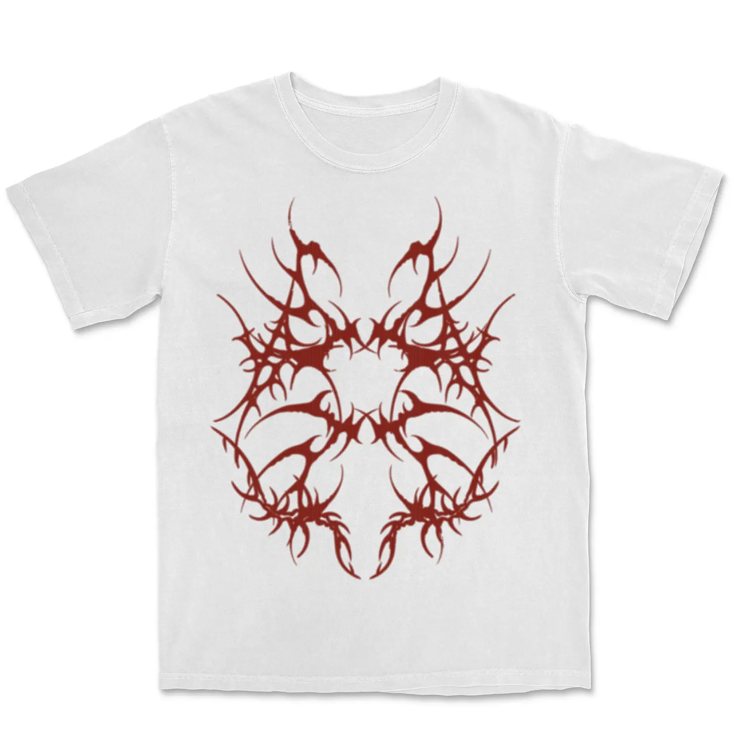 White and Red Cyber Sigilism Gothic Style T-Shirt - Multiple