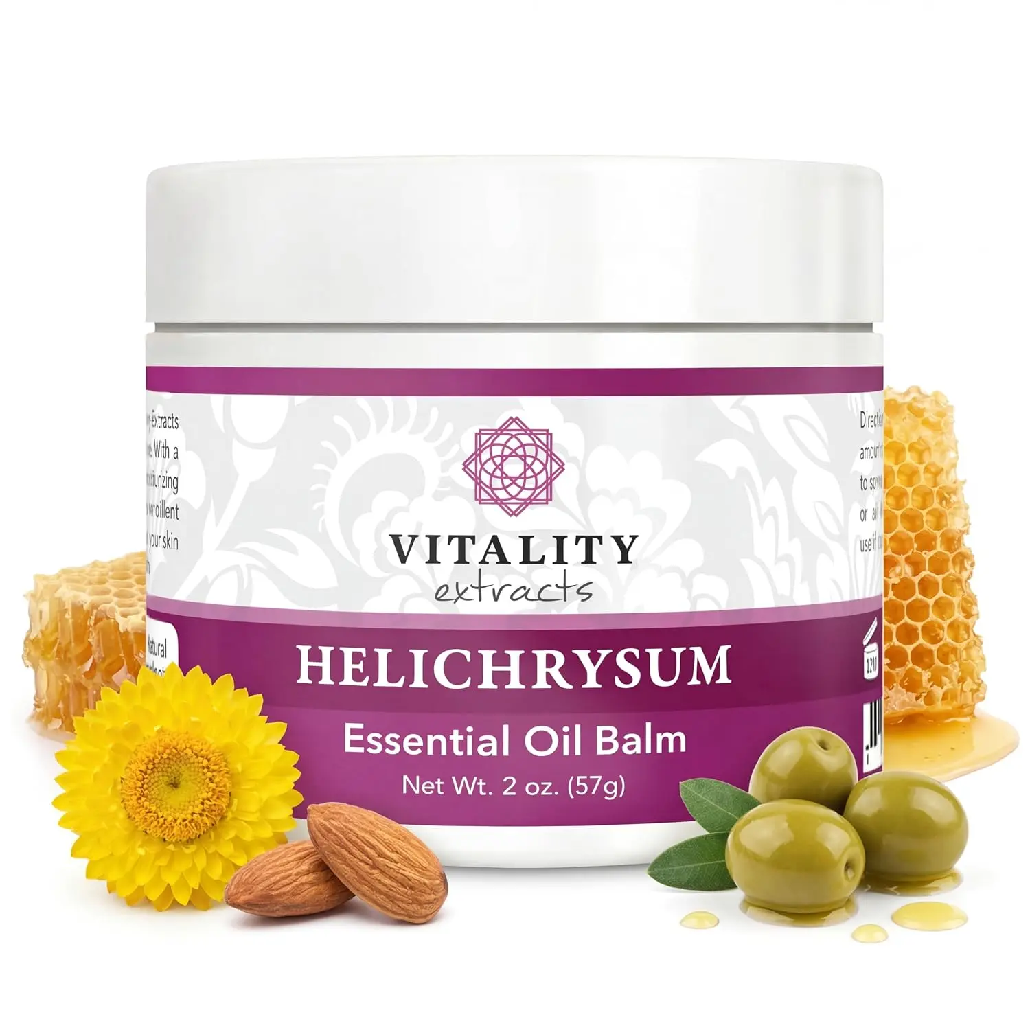 Extracts Helichrysum Balm - 2oz, Helichrysum Gymnocephalum, Beeswax, Almond Oil, Ultra-Moisturizing, Skin Healing, Full Body Hydration