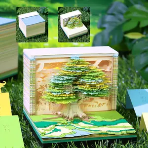 3D Paper Carving Calendar Sticky Notes - 238 Pages to Reveal Exquisite Paper Sculpture! Stunning Effect Under Light, Each Page Doubles as a Creative Animal Bookmark