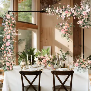 Wedding Arch Backdrop Stand Adjustable Wrought Iron Table Arch Support with Clamps Metal Balloon Holder Suitable for Table Arch Backdrops Wedding Arch Decorations Party, Birthday Party, Baby Shower Decorations Halloween & Christmas Event Decorations