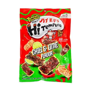 Tao Kae Noi Tempura Seaweed Snack - Spicy Chili Lime Flavor, 40g - Crispy Korean Roasted Nori for Lunchbox & Party