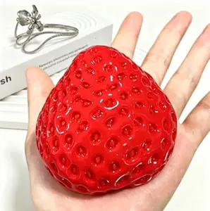 Large sized simulation strawberry kneading music, cute, fun, relaxing and stress relieving toys for children and adults, soft rubber toys for stress relief