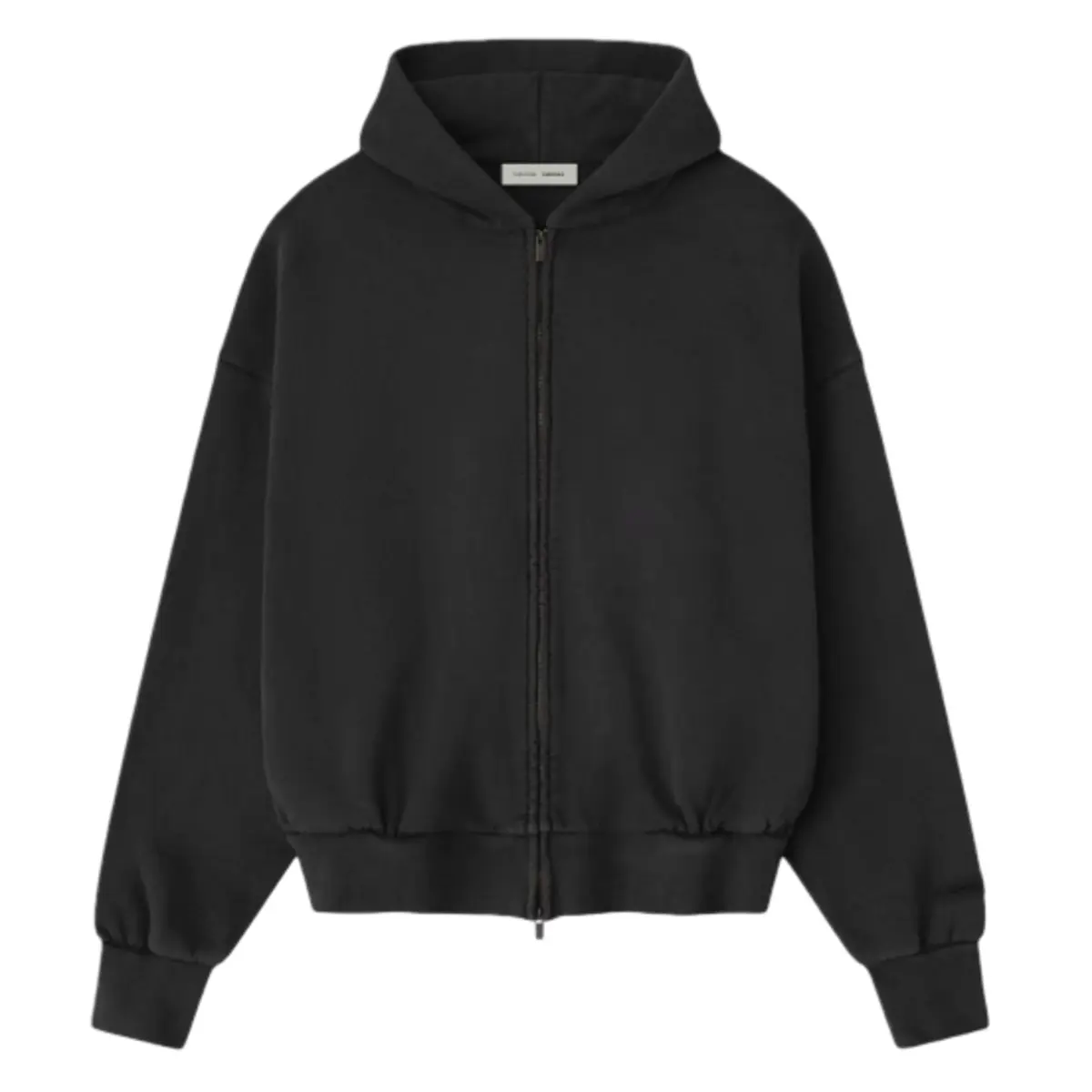Fear of God Essentials Embroidered Classic Full Zip Hoodie Vintage Black Men's Fashion Hoodie New