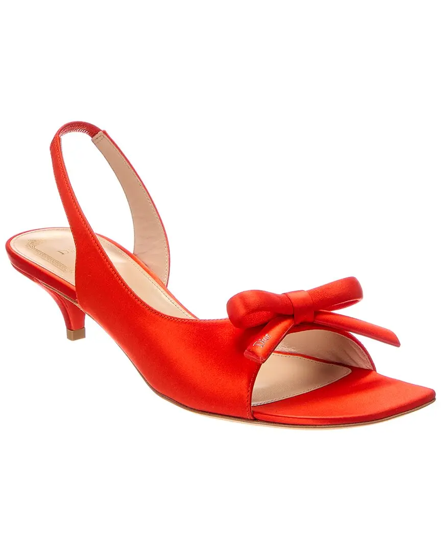 Dior Bow Satin Slingback Sandal