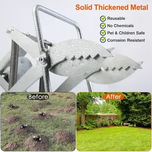 2PCS Easy Setup Mole Traps Outdoor Reusable Scissor Solid Metal Material For Lawn Garden Yard
