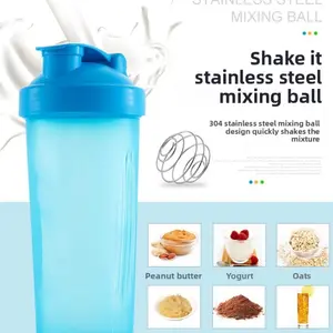 600ML Shaker Bottle Gym Sports Large Capacity Protein Powder Milkshake Stirring Ball Plastic Water Cup Portable, Ideal for Fitness Enthusiasts