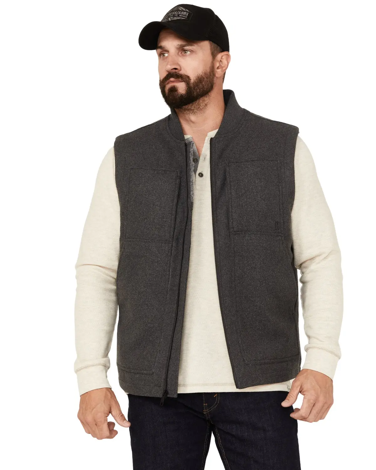 Brothers And Sons Men's Men'S Buffalo Check Wool Zip Vest - Basho22v10-Char