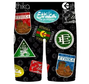 Men's Staple Fit Boxer Briefs, Colorful Sticker Collage All-Over Print Underwear, Soft 4-Way Stretch Polyester Spandex with a Stay-Put Fit