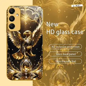 Suitable for [Galaxy A15] New electroplated glass gold eagle mobile phone case simple explosion-proof mobile phone case affordable anti-drop anti-fingerprint 995