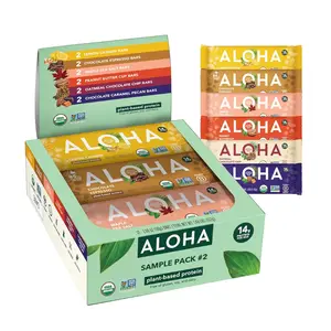 ALOHA Organic Plant Based Protein Bars – Vegan, Low Sugar, Gluten-Free, Low Carb 12 Count, Protein Bar Sampler #2
