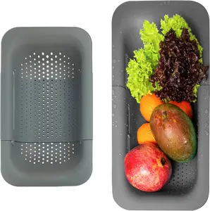 Collapsible Drain Basket, Kitchen Sink Strainer, Vegetable Wash Basket, Storage Rack, Fruit and Vegetable Drain Basket,Draining Utensils