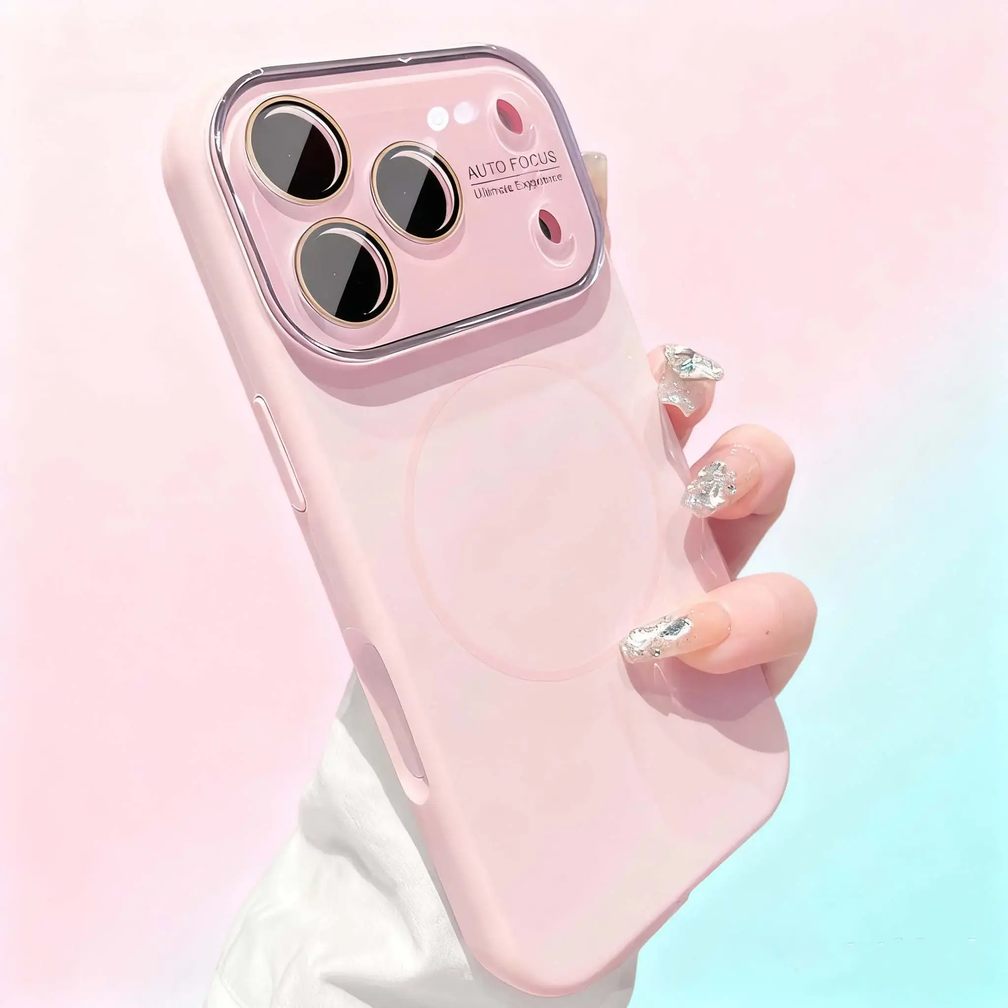Luxury Liquid Silicone Camera Cover for iPhone 17/16/15/14/13 Pro Max, Frosted Matte Look, Shockproof, Camera Lens Protection, MagSafe-Compatible, Iphone 17–13 Pro Max