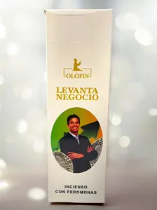 Levanta Negocio Incense Olofin Square Box 25/8ct Sticks Total 200 Scented Diffuser with Feromonas for Business Growth