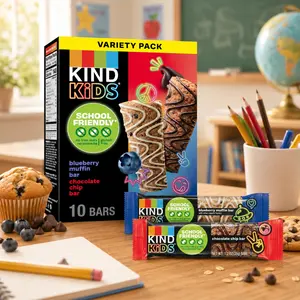 Kids Granola Bars Variety Pack, Gluten Free, Peanut & Tree Nut Free Snacks, 10 Count