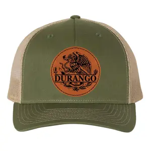 Durango Mexico Eagle Leather Patch Style Hat Trucker Hat Baseball Cap Mexican Hat