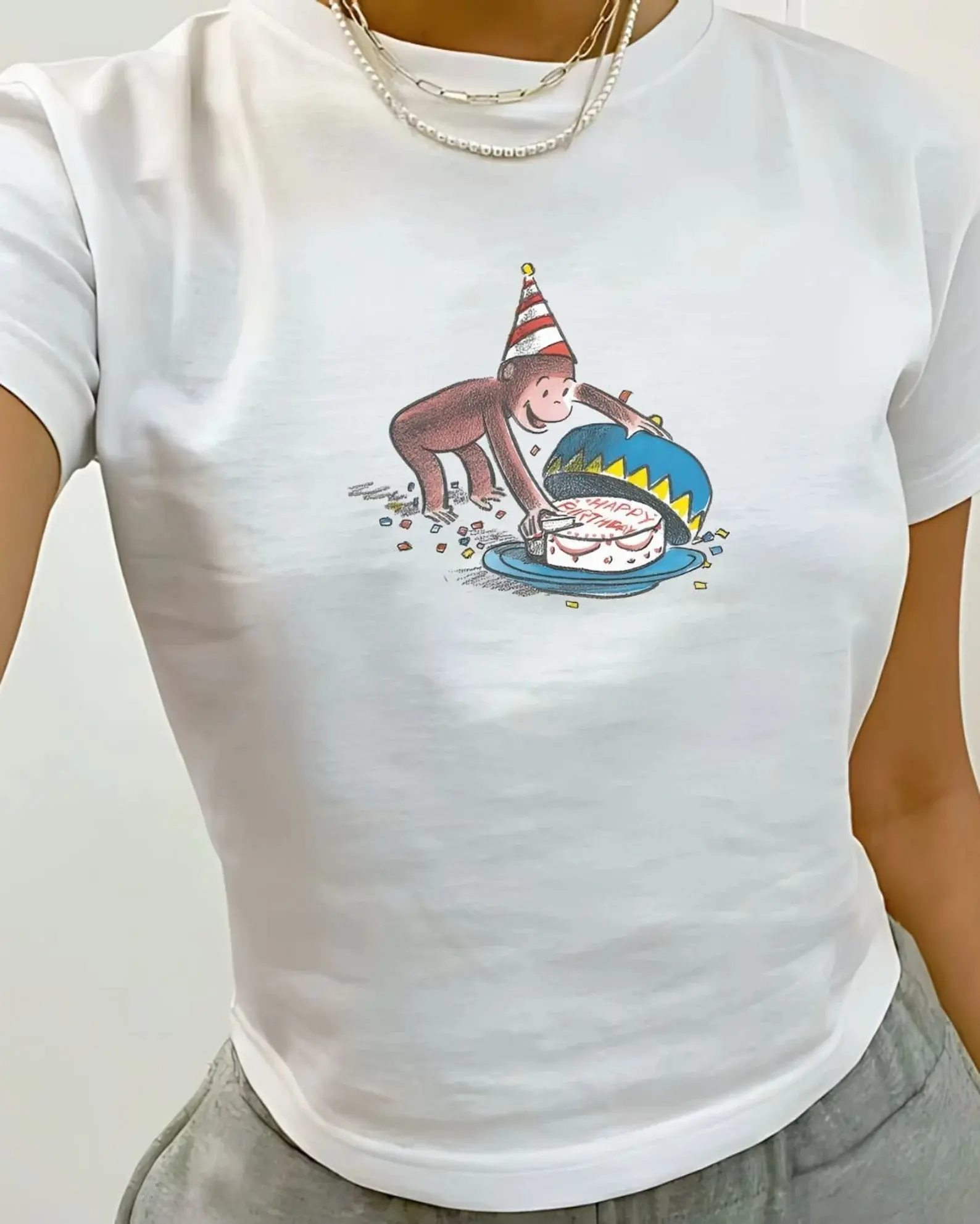 [Sale off up to 65%] Birthday Cake Baby Tee, Birthday Girl Shirt, Retro Cake, Coquette, Retro Graphic Tee, Y2k, 90s Clothing, Cartoon Tshirt, Pinterest Aesthetic