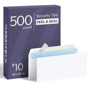 #10 Security Envelopes 500 Pack Self Seal Envelopes for Home School and Business Mailings No Window 4-1/8 x 9-1/2 Inches Durable 24 lb White Paper