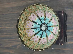 ARTEMISIA Peacock Feather Ceramic Teacup | Handcrafted Pastel & Gold Glaze Tea Cup | Chinese Kung Fu Tea Ware for Tea Lovers